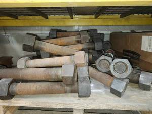 lot 49430 image: Large Industrial Grade Steel Bolt Assemblies - 12-15 inch length&nbsp