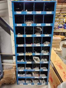 lot 49455 image: Industrial Hardware Storage Cabinet with Assorted Fasteners&nbsp