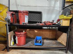 lot 49369 image: Industrial Storage Shelf Unit , Vise and Contents Not Included&nbsp