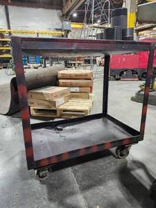 lot 49372 image: Industrial Heavy-Duty Steel Rolling Cart