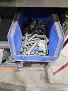 lot 34373 image: Assorted Industrial Hardware in Blue Bin&nbsp