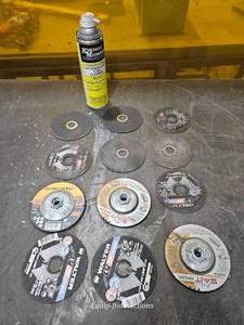 lot 34384 image: Lot of Cutting &amp Grinding Wheels with AC Coil Cleaner&nbsp