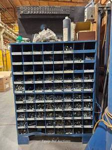 lot 48758 image: Industrial Hardware Storage Cabinet with Thread Checkers&nbsp