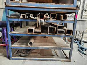 lot 20262 image: Industrial Metal Storage Rack with Shelving