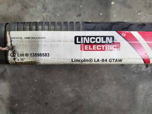 lot 35400 image: (2) Lincoln Electric LA-84 GTAW Welding Rod&nbsp