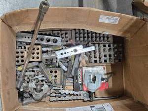 lot 34495 image: Industrial Metal Stamping and Punch Tool Set with RIDGID C-Cutter&nbsp