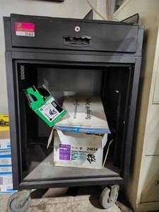 lot 35460 image: Mobile Storage Cabinet with Locking Drawer&nbsp