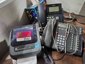 lot 35465 image: Office Communications Bundle - Zebra GK420d Printer &amp VoIP Phones&nbsp