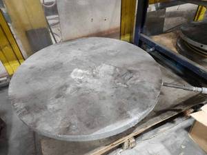 lot 43898 image: Industrial 38-inch Steel Circle Plate Set&nbsp