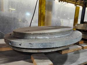 lot 43900 image: Large Industrial Metal Disc Plates - Machine Components