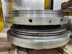 lot 43901 image: Large Industrial Metal Flange Assembly - 24 inch diameter