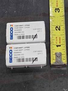 lot 34662 image: (2) SECO 11NR14NPT CP500 Threading Inserts - Sets of 2&nbsp