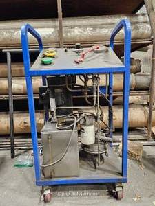 lot 20332 image: Mobile Hydraulic Power Unit on Blue Cart