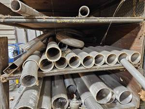 lot 20337 image: Industrial Pipe and Hose Lot - Mixed Scrap Materials contents of 4th shelf only&nbsp