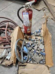 lot 20354 image: Industrial Hydraulic Fittings Lot with Hose and Fire Extinguisher&nbsp