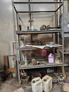 lot 20355 image: Industrial Storage Shelf with Workshop Supplies&nbsp