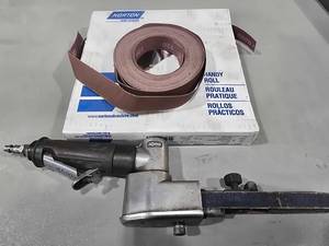 lot 36894 image: Dynabrade Air File Sander with Norton Abrasive Roll