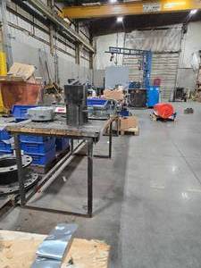 lot 34764 image: Industrial Work Bench with (2) Attached Vises&nbsp