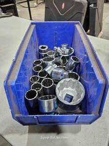 lot 34779 image: Mixed Socket Set in Blue Storage Bin&nbsp