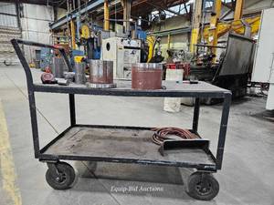 lot 34792 image: Heavy-Duty Industrial Rolling Cart with Two-Tier Storage.&nbsp&nbsp