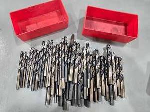 lot 36921 image: Large Lot of Used Morse Taper Drill Bits with Storage Cases&nbsp