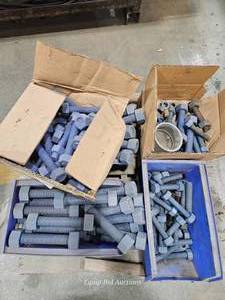 lot 49487 image: Large Lot of Industrial Grade Coated Hex Bolts and Nuts&nbsp