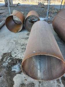 lot 50015 image: (3) Industrial Steel Pipe Sections - 46 x 25.5
