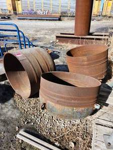 lot 50034 image: (3) Large Industrial Steel Pipe Sections - 26 x 29&nbsp