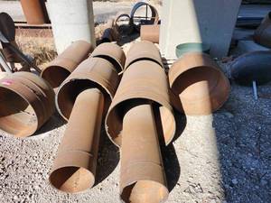 lot 50036 image: (9) Large Industrial Steel Pipe Sections&nbsp