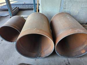 lot 50040 image: (3) Large Industrial Steel Pipe Sections