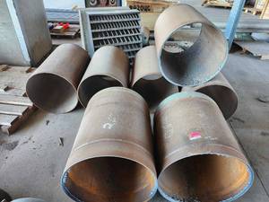 lot 50042 image: (7) Large Industrial Steel Pipe Sections