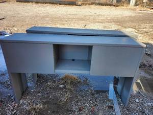 lot 50096 image: Modern Gray Office Desk with Storage
