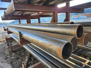 lot 50103 image: (9) 20ft X  5in Industrial Steel Pipes