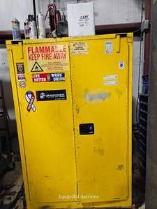 lot 10509 image: Durham Flammable Storage Cabinet with Paint Supplies&nbsp