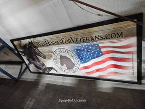 lot 50238 image: War Horses For Veterans Framed Banner Sign