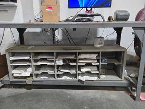 lot 50251 image: Industrial Mail Sorting Station with Storage Shelves&nbsp