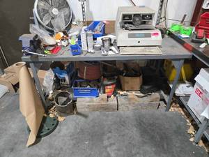 lot 50258 image: Industrial Metal Workshop Table (Contents Not Included)&nbsp