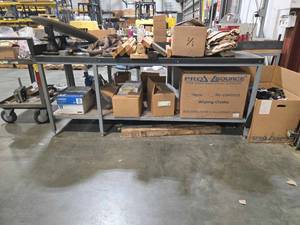lot 50260 image: Industrial Stainless Steel Work Table with Storage (Contents Not Included)