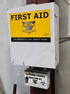 lot 50266 image: Industrial First Aid Station with Bloodborne Pathogen Kit&nbsp
