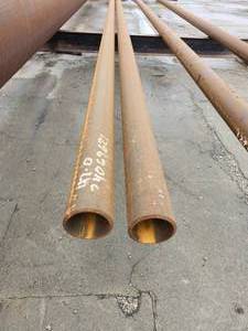 lot 50323 image: (2) 35ft, 4-inch Industrial Steel Pipe Sections