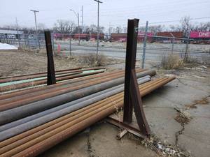 lot 50344 image: (2) Industrial Steel A Frames To Make Pipe Storage Rack System