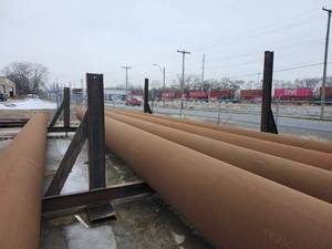 lot 50345 image: (2) Industrial Steel A Frames To Make Pipe Storage Rack System&nbsp