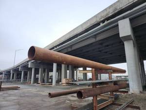 lot 50385 image: (1) 30ft Large Industrial Steel Pipe - 13-inch Diameter&nbsp