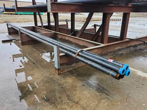 lot 43944 image: (6) 21ft Industrial Steel Pipe, 2in Diameter