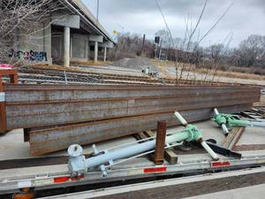 lot 43980 image: (1) 19ft Steel I-Beams - Industrial Construction Material