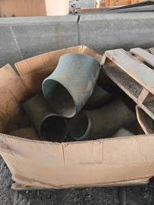 lot 45263 image: Large Industrial Steel Pipe Elbows - Varying Sizes