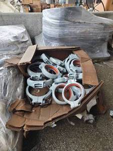 lot 45269 image: 8-inch Industrial Pipe Coupling Clamps with Orange Gasket