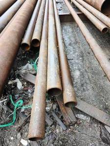 lot 50158 image: (2) 40ft Industrial Steel Pipes - 3 Inch Diameter