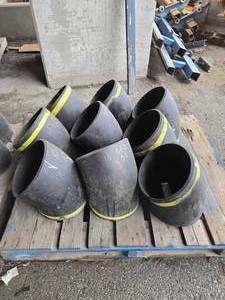 lot 50458 image: 10-inch Industrial Steel Pipe Elbows - Lot of 9