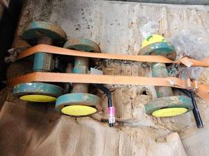 lot 48078 image: (3)Norton Industrial Pipe Support Rollers
